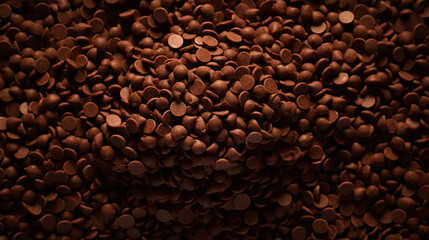 Chocolate sprinkles background. Sweet cocoa flakes. Generative AI
