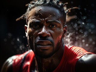 Portray the determination and strength of a marathon runner with a action shot, using a fast shutter speed and a sporty style of photograph to showcase the athlete's dedication