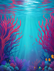 Fototapeta na wymiar Default_Underwater_scene_Coral_reef_colorful_fish_groups_and