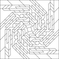 Easy Coloring Pages for Adults. Coloring Page of geometric abstract tile pattern. EPS 8. #724