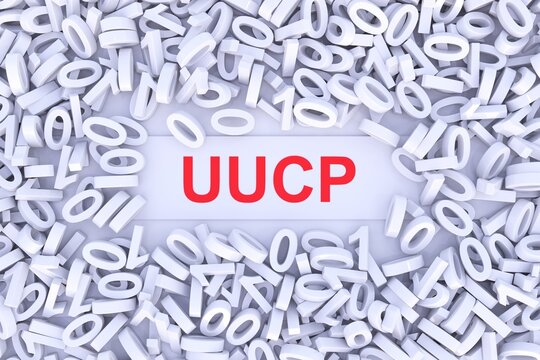 UUCP concept scattered binary code 3D illustration
