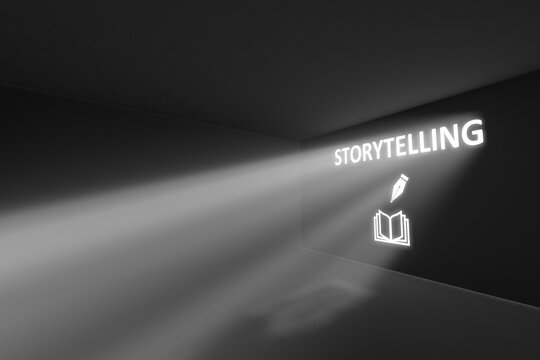 STORYTELLING rays volume light concept 3d illustration