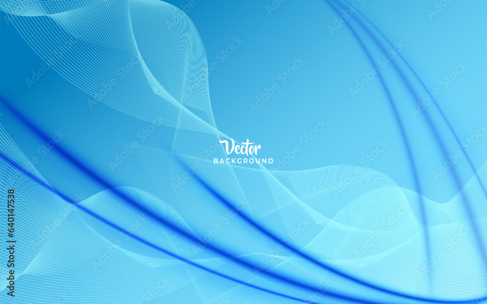 Wall mural elegant smooth gradient background vector. blue gradient wavy background