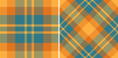 Textile pattern check of plaid seamless fabric with a vector background texture tartan.