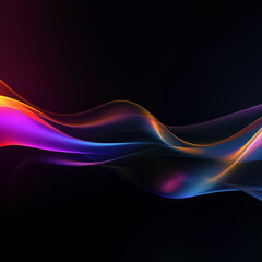 colorful dynamic wave design on black background
