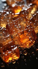 Ice with brown soda. Generative AI