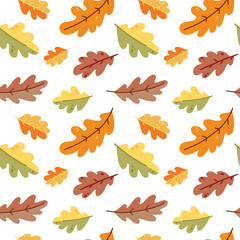 cute vector autumn background with leaves