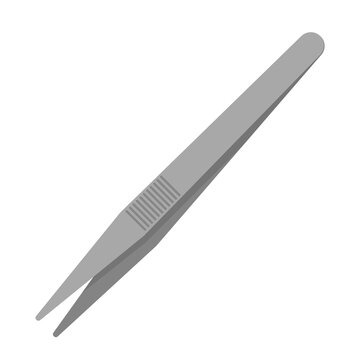 recommend clip art: stainless steel tweezer flat vector illustration clipart isolated on white background