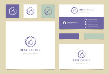 Best choice logo design with editable slogan. Branding book and business card template.