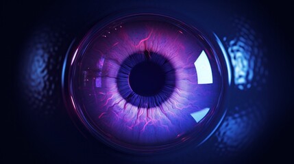 Eye in Synthwave style. Generative AI