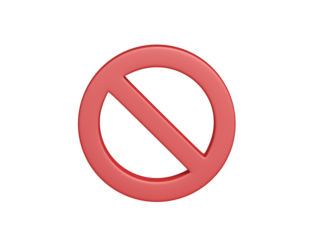 Prohibited sign. Isolated. Symbol. Prohibition. Forbidden sign. 3d illustration.