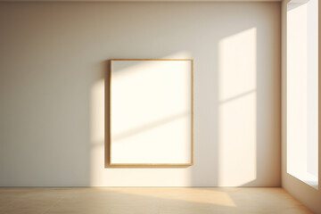 white empty frame on the wall, generative ai