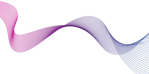 pink wavy lines on white background vector illustration,Stylized line art background. Vector illustration. Wave with lines created using blend tool. Curved wavy line,