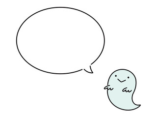 吹き出し付のオバケのイラスト