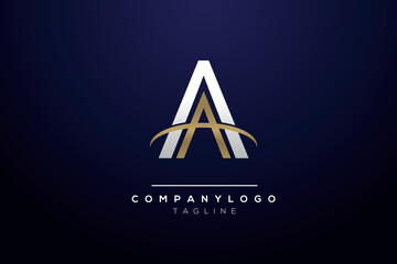 AA letter of the combination mark , Creative unique abstract 3d letter AA logo design