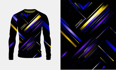 Long sleeve jersey geometric texture for extreme sport, racing, gym, cycling, training, motocross, travel. Vector backdrop