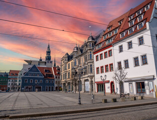 old town with market in Zwickau, east germany