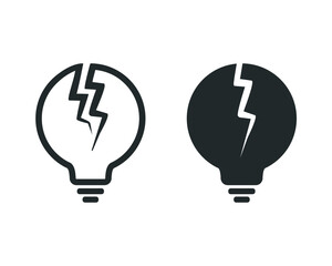 Lightbulb broken icon. Illustration vector