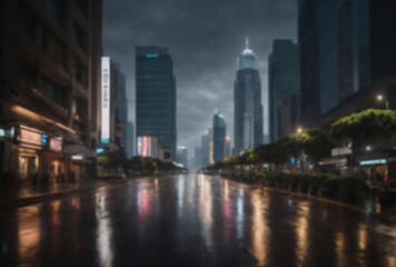 Obraz premium Blurry city at night