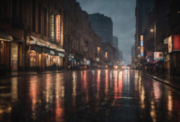 Blurry city at night