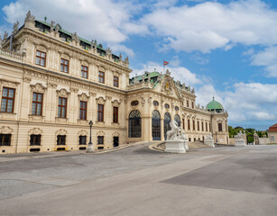 Fototapeta na wymiar August 5, 2023, Austria, Vienna. Facade of the Belvedere Palace