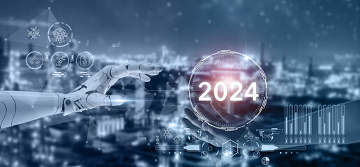 New technology trends in 2024 concept. Initiative innovation and technology. Digital and technology...