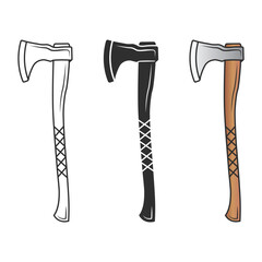Axe Vector, Axe Silhouette Vector,  Hardware Vector, Hardware Clipart, Axe Clipart, Axe Outline,  Worker elements, Labor equipment, Repair tools, Forest tools, Woodcutter, Woodsman