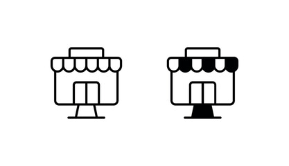 Online Store icon design with white background stock illustration