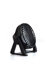 Electric mini Portable fan Cooler isolated on white background.