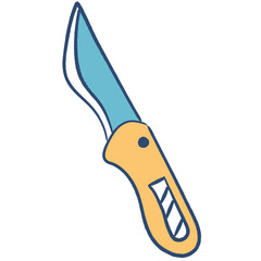 Jungle knife cartoon illustration