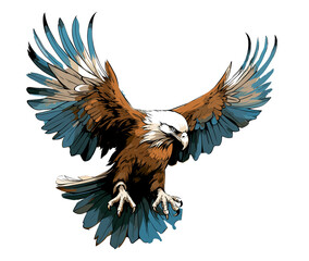 Obraz premium Noble and majestic eagle in vector art style.