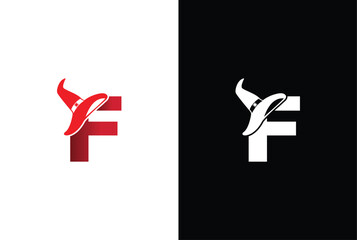 Halloween letter F logo Design. Halloween letter F logo or icon template design.