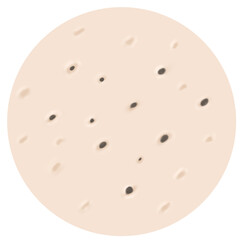 hand-drawn illustration of acne type. whiteheads, inflamed pimples, pores, blackheads, whiteheads, pustules. Art design Skincare concept for banner, makeup, skincare advertising.