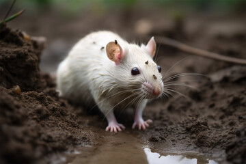 a mouse in a ditch