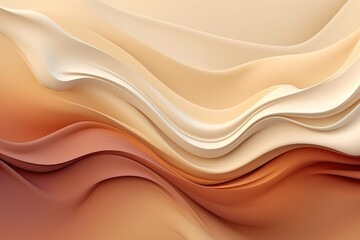 Abstract background with smooth lines in red and cream colors