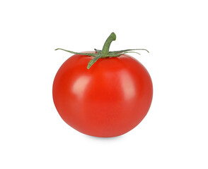 One red ripe cherry tomato isolated on white