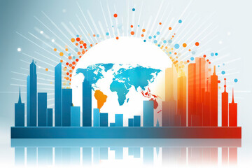 Obraz premium illustration of rising heat in the sity