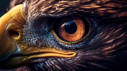 Close up portrait of an eagle, generative AI.