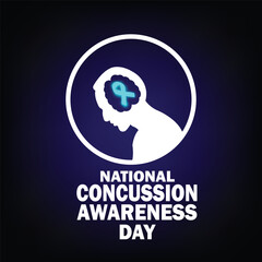 National Concussion Awareness Day Vector Template Design Illustration. Suitable for greeting card, poster and banner