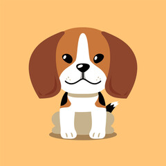 Cartoon a cute beagle dog for design.