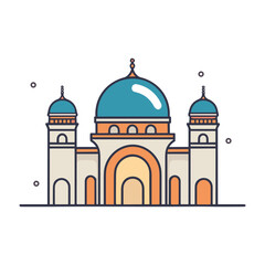elegant mosque or masjid vector illustration clipart sticker vector png for milad un nabi or ramdan eid mubarak