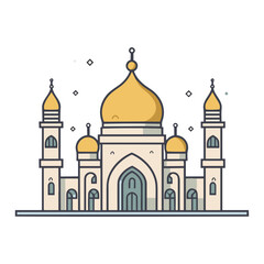 elegant mosque or masjid vector illustration clipart sticker vector png for milad un nabi or ramdan eid mubarak