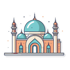 mosque or masjid vector illustration clipart sticker vector png for milad un nabi or ramdan eid mubarak