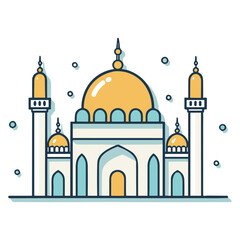 mosque or masjid vector illustration clipart sticker vector png for milad un nabi or ramdan eid mubarak