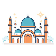 mosque or masjid vector illustration clipart sticker vector png for milad un nabi or ramdan eid mubarak