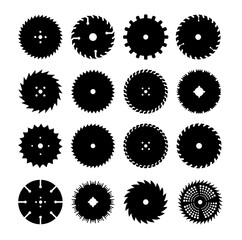 Circular saw. Rotary flat blades saw machine, cut teeth machine for carpentry, machine for wood construction. Vector