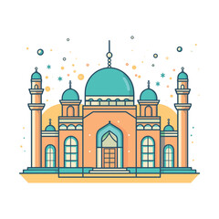 mosque or masjid vector illustration clipart sticker vector png for milad un nabi or ramdan eid mubarak