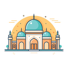 mosque or masjid vector illustration clipart sticker vector png for milad un nabi or ramdan eid mubarak