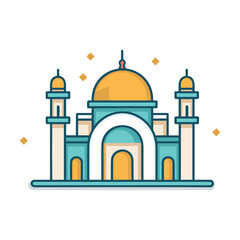 mosque or masjid vector illustration clipart sticker vector png for milad un nabi or ramdan eid mubarak