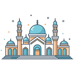 mosque or masjid vector illustration clipart sticker vector png for milad un nabi or ramdan eid mubarak